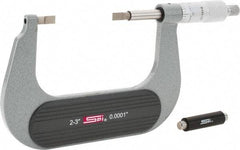 SPI - 2" to 3" Mechanical Painted Blade Micrometer - 0.0002" Accuracy, 0.03" Blade Thickness, Ratchet Stop Thimble - All Tool & Supply