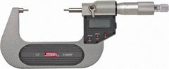 SPI - 0 to 1 Inch, 1.26 Inch Throat Depth, Electronic Spline Micrometer - 0.0001 Inch Accuracy, 0.00005 Inch Graduation, 0.25 Inch Spindle Diameter, 3mm Head Diameter, Ratchet Stop Thimble, Data Output - All Tool & Supply