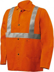 Steiner - Size L Flame Resistant/Retardant Jacket - Orange, Cotton, Snaps Closure - All Tool & Supply