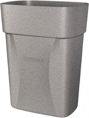 Made in USA - 14 Qt Gray Rectangle Trash Can - Polyethylene, None Graphic, Lid Not Included - All Tool & Supply