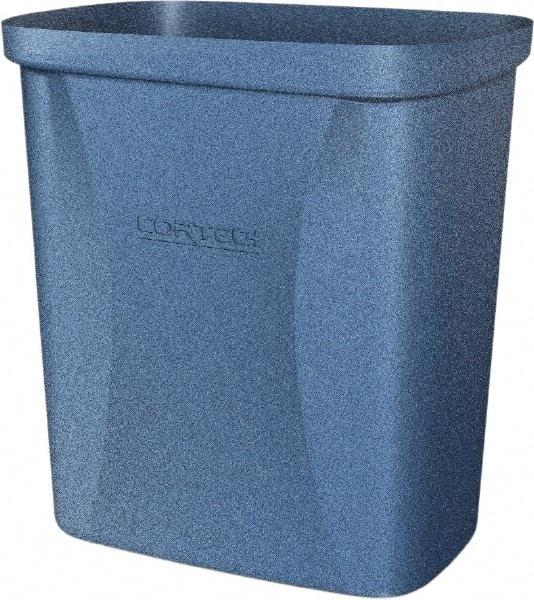 Made in USA - 10 Qt Blue Rectangle Trash Can - Polyethylene, None Graphic, Lid Not Included - All Tool & Supply