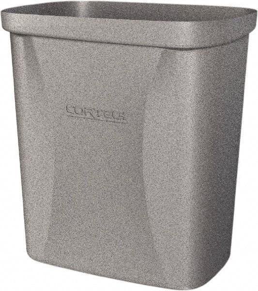 Made in USA - 10 Qt Gray Rectangle Trash Can - Polyethylene, None Graphic, Lid Not Included - All Tool & Supply