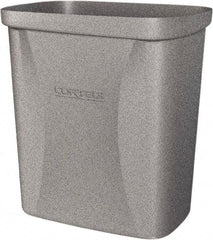 Made in USA - 10 Qt Gray Rectangle Trash Can - Polyethylene, None Graphic, Lid Not Included - All Tool & Supply