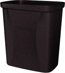 Made in USA - 10 Qt Black Rectangle Trash Can - Polyethylene, None Graphic, Lid Not Included - All Tool & Supply