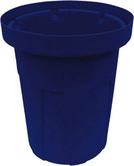 Made in USA - 40 Gal Blue Round Trash Can - Polyethylene, None Graphic, Lid Not Included - All Tool & Supply