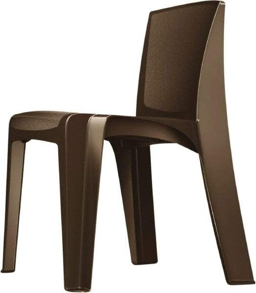 Made in USA - Polyethylene Brown Stacking Chair - Brown Frame, 21" Wide x 21" Deep x 30" High - All Tool & Supply