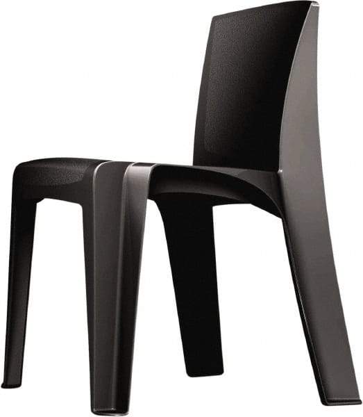 Made in USA - Polyethylene Black Stacking Chair - Black Frame, 21" Wide x 21" Deep x 30" High - All Tool & Supply