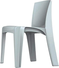 Made in USA - Polyethylene Fog Gray Stacking Chair - Gray Frame, 21" Wide x 21" Deep x 30" High - All Tool & Supply