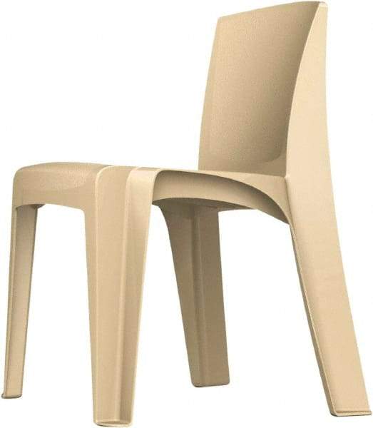 Made in USA - Polyethylene Buff Stacking Chair - Tan Frame, 21" Wide x 21" Deep x 30" High - All Tool & Supply