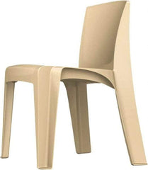 Made in USA - Polyethylene Buff Stacking Chair - Tan Frame, 21" Wide x 21" Deep x 30" High - All Tool & Supply