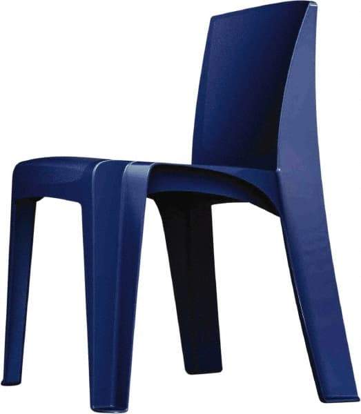 Made in USA - Polyethylene Slate Blue Stacking Chair - Slate Blue Frame, 21" Wide x 21" Deep x 30" High - All Tool & Supply