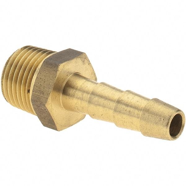 Value Collection - 1/8 NPT Thread Hose Barb x Male NPT Connector - 3/16" ID Hose, Brass - All Tool & Supply