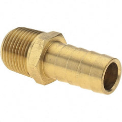 Value Collection - 3/8 NPT Thread Hose Barb x Male NPT Connector - 1/2" ID Hose, Brass - All Tool & Supply