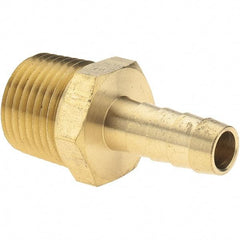 Value Collection - 1/2 NPT Thread Hose Barb x Male NPT Connector - 3/8" ID Hose, Brass - All Tool & Supply