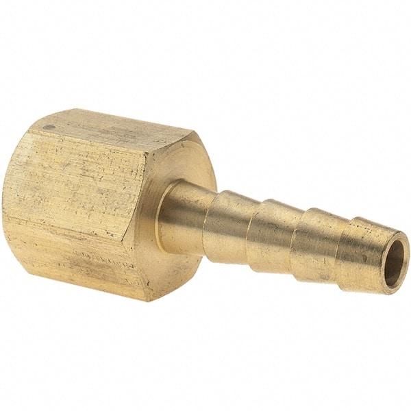 Value Collection - 1/4 NPT Thread Hose Barb x Female NPT Connector - 1/4" ID Hose, Brass - All Tool & Supply