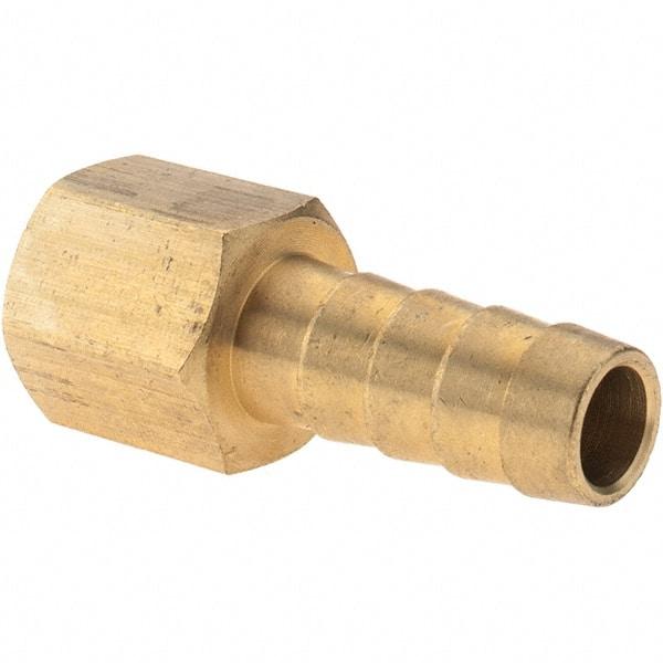 Value Collection - 1/4 NPT Thread Hose Barb x Female NPT Connector - 3/8" ID Hose, Brass - All Tool & Supply