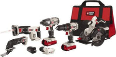 Porter-Cable - 20 Volt Cordless Tool Combination Kit - Includes Drill/Driver, Circular Saw, Reciprocating Saw, Oscillating Tool & Flashlight, Lithium-Ion Battery Included - All Tool & Supply