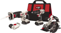 Porter-Cable - 20 Volt Cordless Tool Combination Kit - Includes 1/2" Drill/Driver, 5-1/2" Circular Saw, Compact Reciprocating Saw & Work Light, Lithium-Ion Battery Included - All Tool & Supply