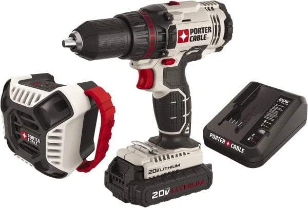 Porter-Cable - 20 Volt Cordless Tool Combination Kit - Includes 1/2" Drill/Driver & Blue Tooth Speaker, Lithium-Ion Battery Included - All Tool & Supply