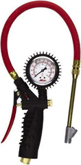 Milton - 0 to 230 psi Dial Straight Foot Dual Head Tire Pressure Gauge - 15' Hose Length - All Tool & Supply