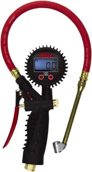 Milton - 0 to 255 psi Digital Dual Head Tire Pressure Gauge - AAA Battery, 15' Hose Length - All Tool & Supply