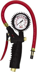 Milton - 0 to 230 psi Dial Straight Tire Pressure Gauge - 15' Hose Length - All Tool & Supply