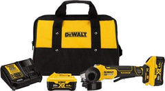 DeWALT - 4-1/2" Wheel Diam, 9,000 RPM, Cordless Angle & Disc Grinder - 5/8-11 Spindle, 20 Volts - All Tool & Supply