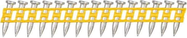 DeWALT - 9 Gauge 0.145" Shank Diam 3/4" Long Concrete Nails for Power Nailers - Steel, Zinc Finish, Smooth Shank, Angled Stick Plastic Collation, Round Head - All Tool & Supply