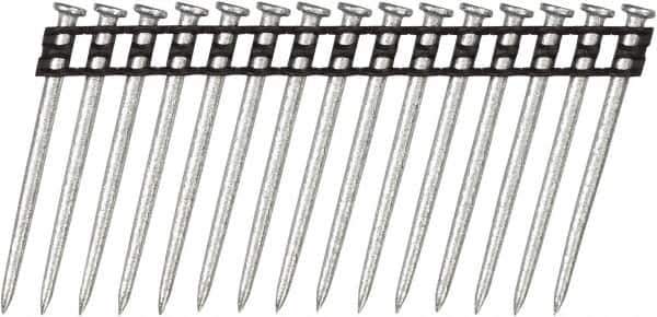 DeWALT - 10 Gauge 0.137" Shank Diam 2-1/4" Long Concrete Nails for Power Nailers - Steel, Zinc Finish, Smooth Shank, Angled Stick Plastic Collation, Round Head - All Tool & Supply