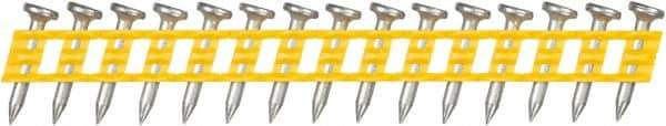 DeWALT - 13 Gauge 0.102" Shank Diam 3/4" Long Concrete Nails for Power Nailers - Steel, Zinc Finish, Smooth Shank, Angled Stick Plastic Collation, Round Head - All Tool & Supply