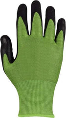 PRO-SAFE - Size XL (10), ANSI Cut Lvl A3, Micro-Foam Nitrile Coated Dyneema Diamond HPPE liner Cut Resistant Gloves - Palm & Fingers Coated, Knit Wrist, Green, Paired - All Tool & Supply