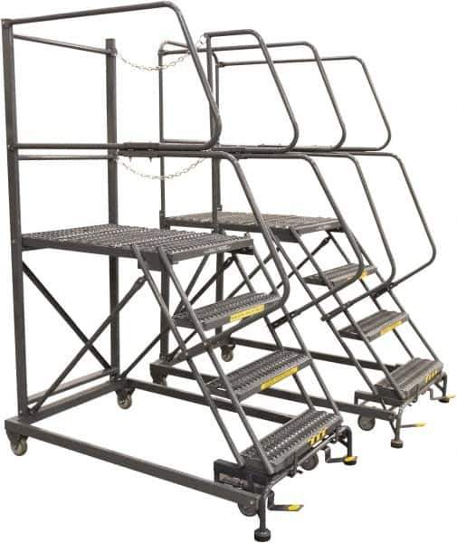 Ballymore - 106" 7 Step Single Entry Work Platform - Rolling Work Platform, 800 Lb Capacity, 70" Platform Height, 38" Base Width x 78" Base Depth, Grip Strut - All Tool & Supply