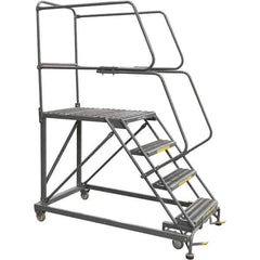 Ballymore - 76" 4 Step Single Entry Work Platform - Rolling Work Platform, 800 Lb Capacity, 40" Platform Height, 38" Base Width x 71" Base Depth, Grip Strut - All Tool & Supply