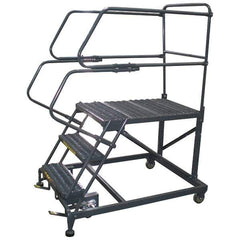 Ballymore - 66" 3 Step Single Entry Work Platform - Rolling Work Platform, 800 Lb Capacity, 30" Platform Height, 33" Base Width x 77" Base Depth, Grip Strut - All Tool & Supply