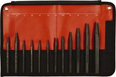 Mayhew - 12 Piece, 3/32 to 3/8", Center & Prick Punch Set - Hex Shank, Steel, Comes in Kit Bag - All Tool & Supply