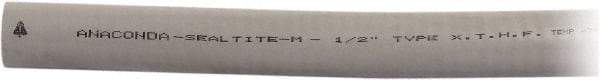 Anaconda Sealtite - 1/2" Trade Size, 100' Long, Flexible Liquidtight Conduit - Galvanized Steel & Silicone, 1/2" ID, Gray - All Tool & Supply