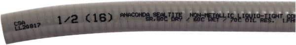 Anaconda Sealtite - 1" Trade Size, 100' Long, Flexible Liquidtight Conduit - PVC, 25.4mm ID, Gray - All Tool & Supply