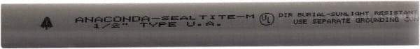 Anaconda Sealtite - 3/8" Trade Size, 100' Long, Flexible Liquidtight Conduit - Galvanized Steel & PVC, 9.525mm ID, Gray - All Tool & Supply