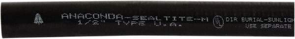 Anaconda Sealtite - 1/2" Trade Size, 1,000' Long, Flexible Liquidtight Conduit - Galvanized Steel & PVC, 12.7mm ID, Black - All Tool & Supply