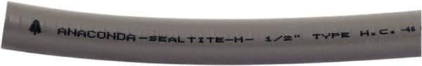 Anaconda Sealtite - 1-1/4" Trade Size, 50' Long, Flexible Liquidtight Conduit - Galvanized Steel & PVC, 1-1/4" ID, Gray - All Tool & Supply