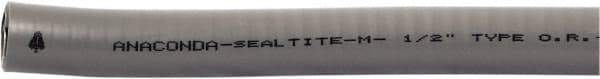 Anaconda Sealtite - 1-1/2" Trade Size, 150' Long, Flexible Liquidtight Conduit - Galvanized Steel & PVC, 1-1/2" ID, Gray - All Tool & Supply