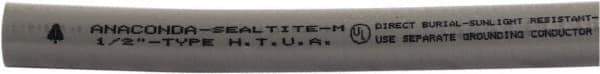 Anaconda Sealtite - 1-1/2" Trade Size, 50' Long, Flexible Liquidtight Conduit - Galvanized Steel & PVC, 1-1/2" ID, Gray - All Tool & Supply