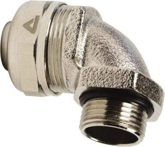 Anaconda Sealtite - 25mm Trade, Nickel Plated Brass Threaded 90° Liquidtight Conduit Connector - Partially Insulated - All Tool & Supply