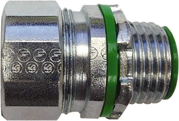 Anaconda Sealtite - 3" Trade, Zinc Plated Steel Threaded Straight Liquidtight Conduit Connector - Insulated - All Tool & Supply