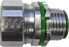 Anaconda Sealtite - 1/2" Trade, Zinc Plated Steel Threaded Straight Liquidtight Conduit Connector - Insulated - All Tool & Supply