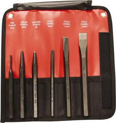 Mayhew - 6 Piece, 9/32 to 5/32", Pin & Pilot Punch Set - Hex Shank, Steel, Comes in Kit Bag - All Tool & Supply