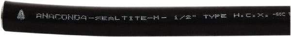Anaconda Sealtite - 1/2" Trade Size, 500' Long, Flexible Liquidtight Conduit - Galvanized Steel & Rubber, 12.7mm ID, Black - All Tool & Supply