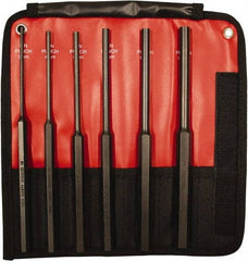 Mayhew - 6 Piece, 3 to 10mm, Pin Punch Set - Hex Shank, Steel, Comes in Kit Bag - All Tool & Supply