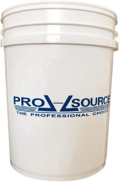 PRO-SOURCE - 5 Gal, 14.5669" High, High-Density Polyethylene Round White Single Pail - Handle Included, 11-7/16" Top Length x 11.46" Top Width x 11.46" Top Diam - All Tool & Supply