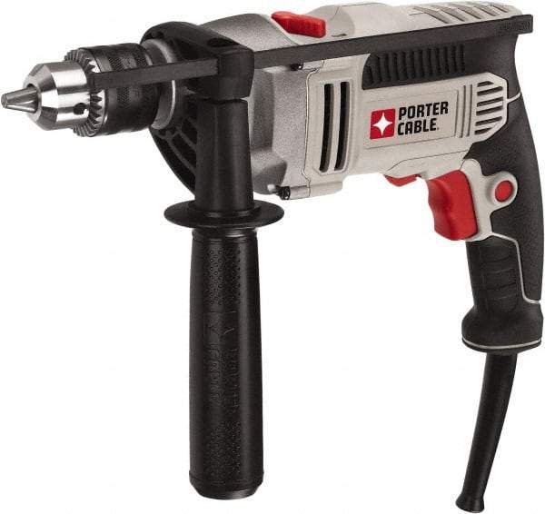 Porter-Cable - 120 Volt 1/2" Keyed Chuck Electric Hammer Drill - 0 to 57,000 BPM, 0 to 3,100 RPM, Reversible - All Tool & Supply